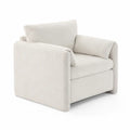 Poltrona in tessuto beige con imbottitura in schiuma