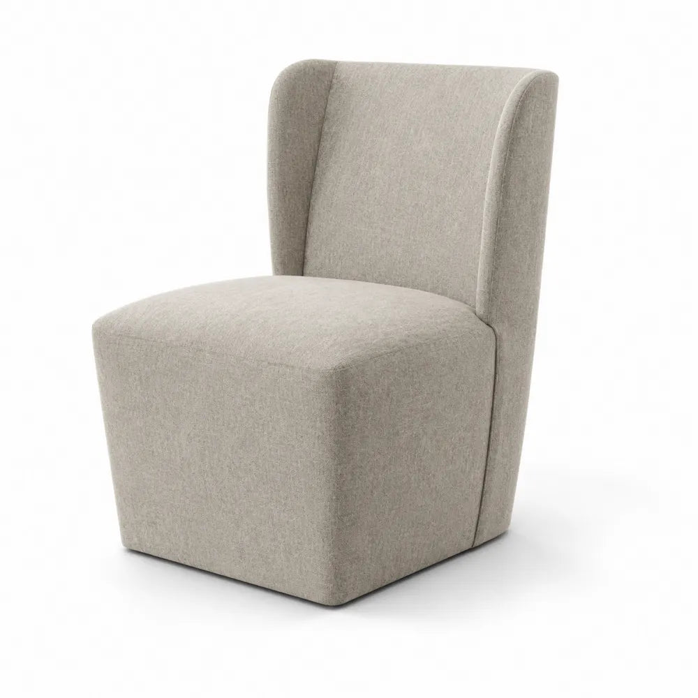 Sedia in tessuto con schienale alto Beige