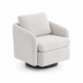 Poltrona girevole in tessuto Bouclé Bianco