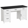 Scrivania in MDF e legno con 5 cassetti e 1 anta 140x60x75 cm
