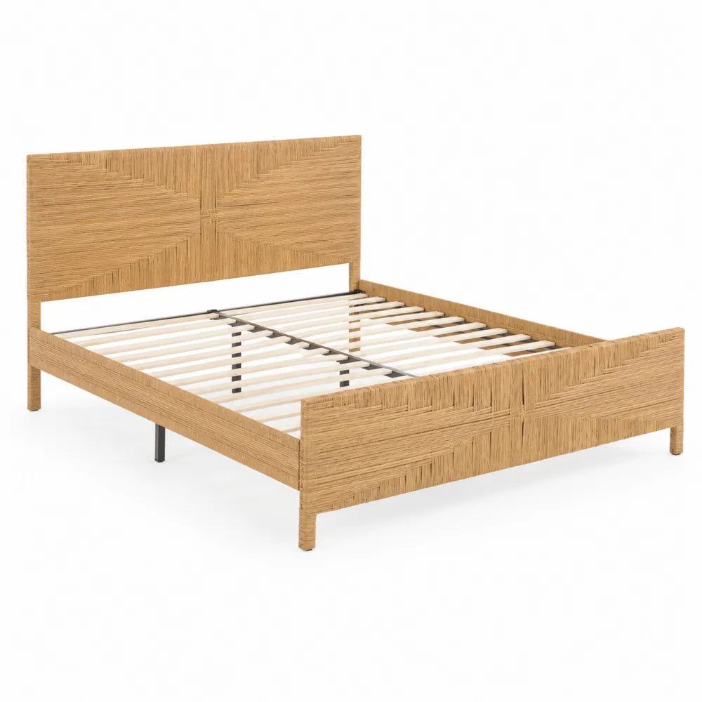 Letto matrimoniale in rattan e metallo 200x160 cm