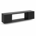 Mobile TV MDF nero con struttura esagonale 180x30x40cm