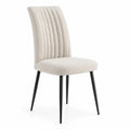 Sedia in tessuto crema con gambe in metallo nero