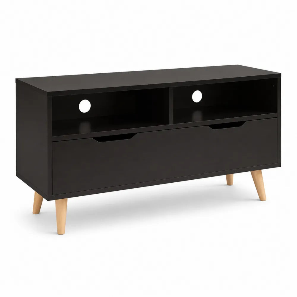 Mobile TV in MDF e Legno Nero 120x40x50cm