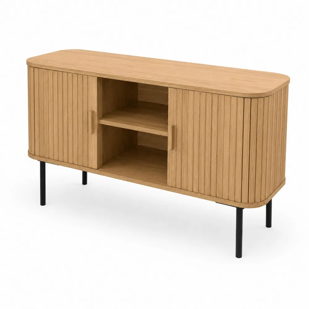 Credenza in Legno con Gambe Nere, 120x40x70 cm