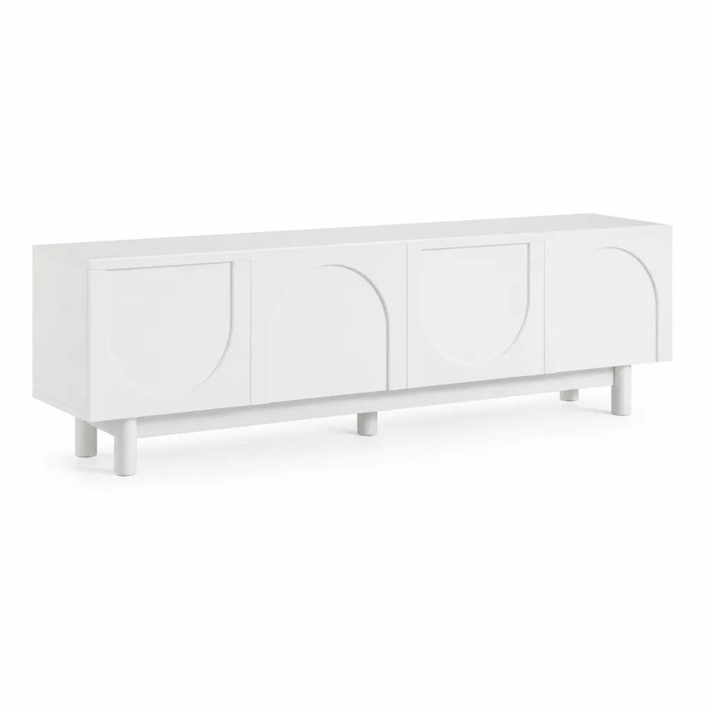 Mobile TV bianco in MDF a quattro ante 180x40x50 cm
